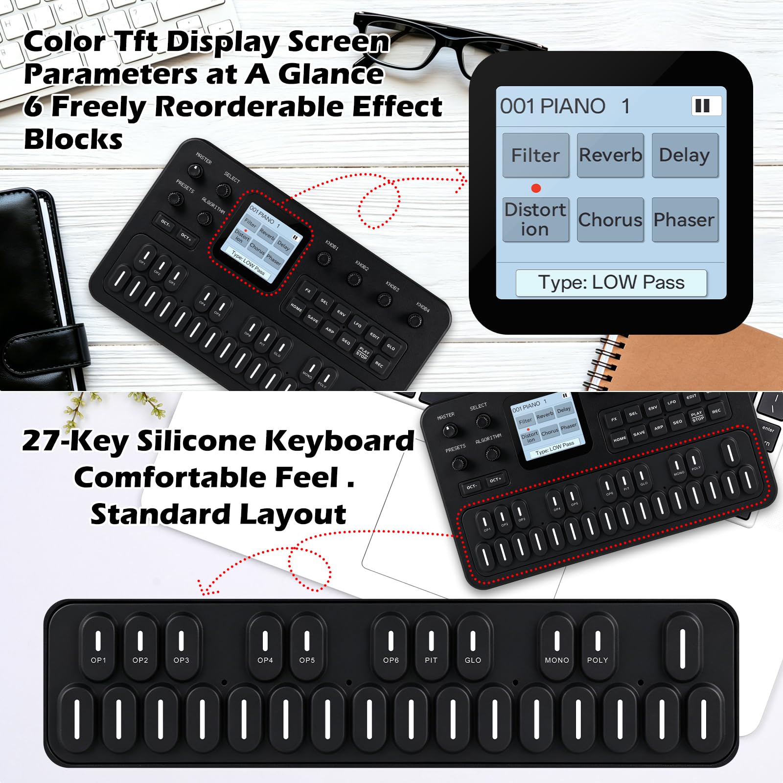 Amazon.com: M-VAVE Wireless Portable FM Synthesizer with Built-in
